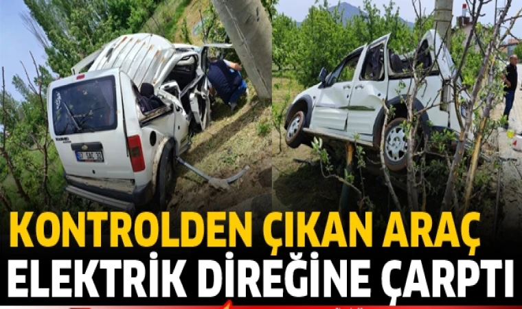 KONTROLDEN ÇIKAN ARAÇ ELMA BAHÇESİNE UÇTU