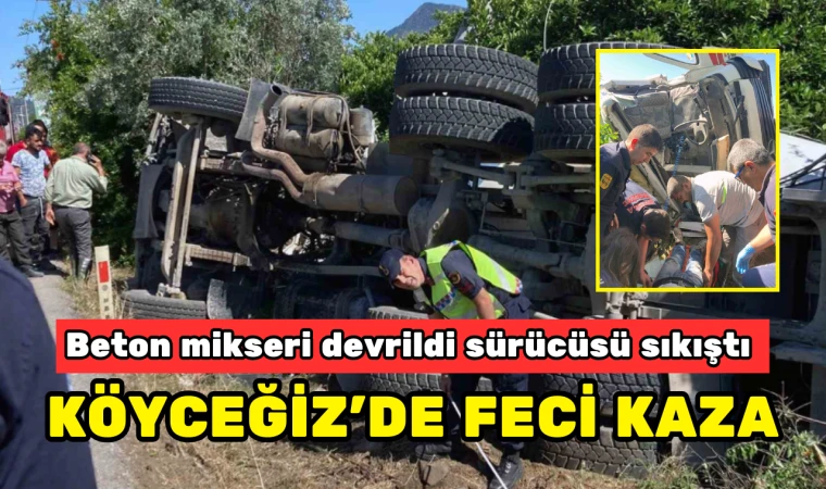 FECİ KAZA BETON MİKSERİ DEVRİLDİ