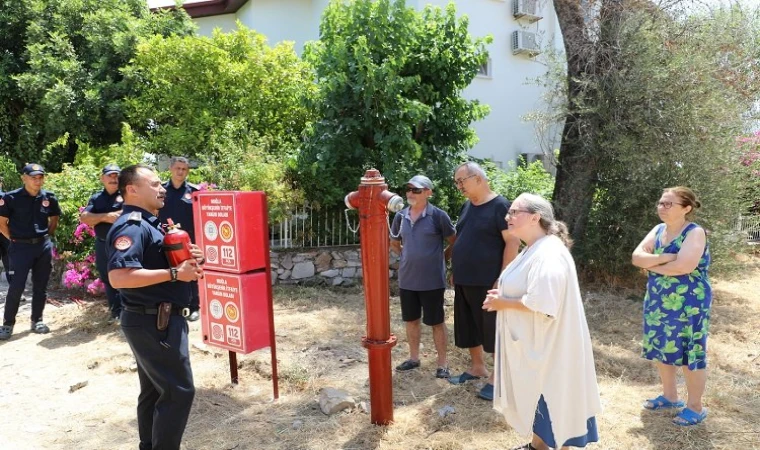 Muğla İtfaiyesi’nden Şövalye’ye eğitim